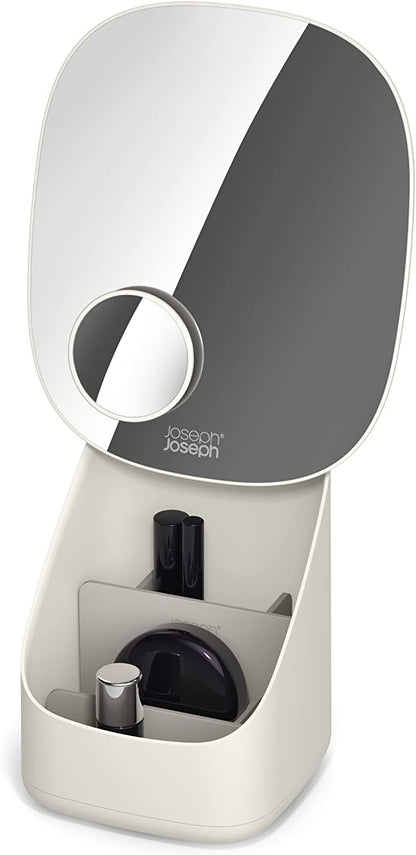 Specchio con piedistallo e Organizer per cosmetici